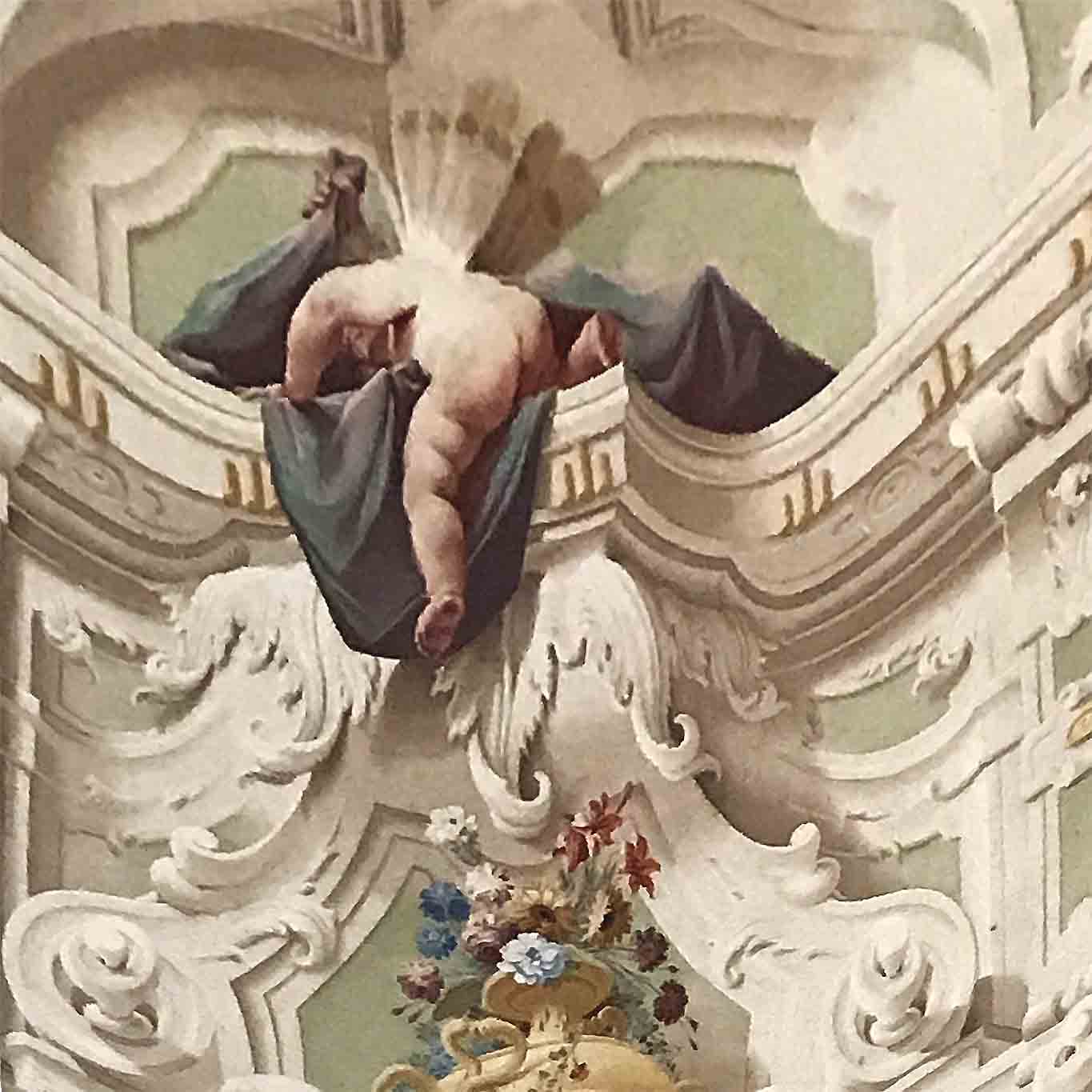 Nackt übern Zaun im Stift Altenburg.