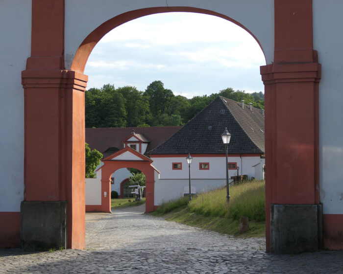 Eingang zum Kloster St. Marienthal im äussersten Osten Deutschlands an der Grenze zu Polen.